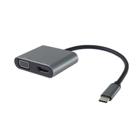 PremiumCord MST adaptér USB-C na HDMI + VGA, rozlišení 4K a FULL HD 1080p