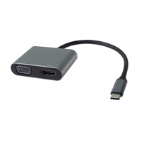 PremiumCord MST adaptér USB-C na HDMI + VGA, rozlišení 4K a FULL HD 1080p