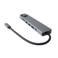 PremiumCord Adaptér USB-C na HDMI + USB3.0 + USB2.0 + PD + SD/TF + RJ45