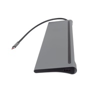 PREMIUMCORD Dokovací stanice USB-C 10v1, 1xHDMI, 1xVGA, 2xUSB-C, 3xUSB, 1xRJ45, čtečka SD karet, šedá