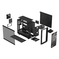 FRACTAL DESIGN skříň Meshify 2 Lite Black TG Light Tint, 2x USB 3.0, bez zdroje, E-ATX