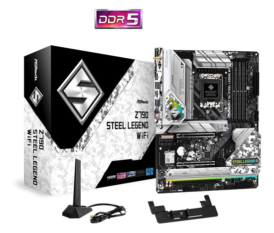 ASRock MB Sc LGA1700 Z790 STEEL LEGEND WIFI, Intel Z790, 4xDDR5, 1xDP, 1xHDMI, WI-FI