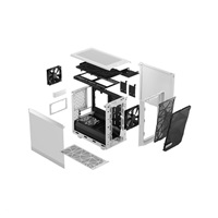 FRACTAL DESIGN skříň Meshify 2 Nano White TG Clear Tint, USB 3.1 Type-C, 2x USB 3.0, bez zdroje, miniITX