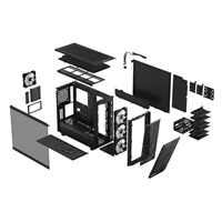 FRACTAL DESIGN skříň Meshify 2 RGB Black TG Light Tint, USB 3.1 Type-C, 2x USB 3.0, bez zdroje, E-ATX