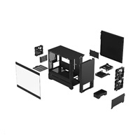 FRACTAL DESIGN skříň Pop Mini Silent Black TG Clear Tint, 2x USB 3.0, bez zdroje, mATX