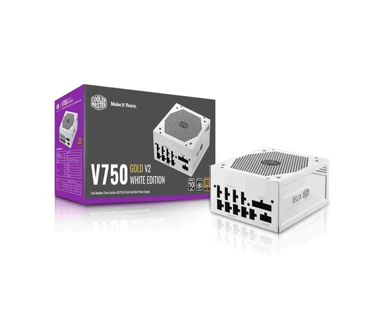 Cooler Master zdroj V750 Gold-V2 White Edition, 750W, 80+ Gold, fully modular, bilá