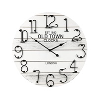 TechnoLine 776043 nástěnné hodiny, analogové, řízené krystalem, tichý chod, dřevo, bílá