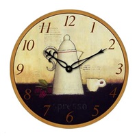 TechnoLine WT 1013 nástěnné hodiny, analogové, řízené krystalem, dřevo, dekor káva