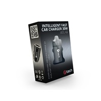 C-TECH nabíječka USB do auta UCC-02, 1x Type C + 1 x Type A, 30W