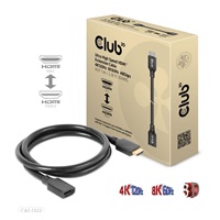 Club3D prodlužovací Ultra rychlý HDMI kabel, 4K120Hz, 8K60Hz, 48Gbps, M/F, 1m, 30 AWG