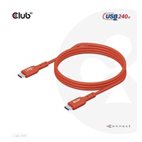 Club3D kabel USB-C, Oboustranný USB-IF Certifikovaný data kabel, PD 240W(48V/5A) EPR M/M 1m