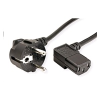 C-TECH kabel síťový 220/230V napájecí, lomený, VDE, 2m