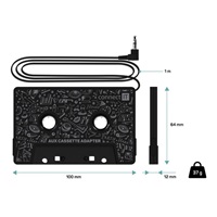 CONNECT IT AUX kazetový adaptér, 3,5 mm jack, černá