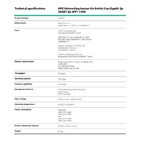 HPE Networking Instant On Switch 24p Gigabit 2p 10GBT 2p SFP+ 1960.