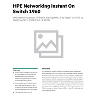 HPE Networking Instant On Switch 20p Gigabit CL4 4p Gigabit CL6 PoE 2p 10GBT 2p SFP+ 370W 1960 (JL807A)