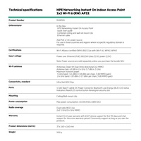 HPE Networking Instant On Indoor Access Point 2x2 Wi-Fi 6 (RW) AP22