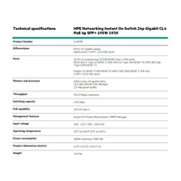 HPE Networking Instant On Switch 24p Gigabit CL4 PoE 4p SFP+ 195W 1930 JL683B