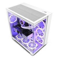 NZXT skříň H9 Flow dvoukomorová ATX / 4x120mm fan / až 10xfan / perforovaný top / proskl. bočnice, front / bílá