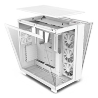NZXT skříň H9 Flow dvoukomorová ATX / 4x120mm fan / až 10xfan / perforovaný top / proskl. bočnice, front / bílá