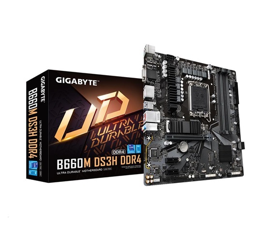 BAZAR - GIGABYTE MB Sc LGA1700 B660M DS3H DDR4, Intel B660, 4xDDR4, 1xDP, 1xHDMIM, 1xVGA, mATX - Po opravě (Komplet)