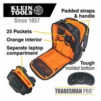 KLEIN TOOLS - Tradesman Pro™ Tool Bag, batoh na nářadí - 25 kapes, kapsa pro 17,3" notebook