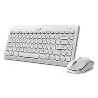 GENIUS set klávesnice s myší LuxeMate Q8000 White/ Bezdrátový set 2,4GHz mini receiver/ USB/ bílá/ retro design/ CZ+SK l