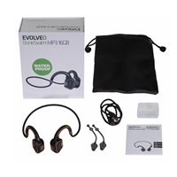 EVOLVEO bezdrátová sluchátka BoneSwim MP3 16GB, na lícní kosti, oranžová
