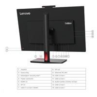 LENOVO LCD ThinkVision T27hv-30 - 27"  IPS,matný,16:9,2560x1440,178/178,6ms,300cd,1000:1,HDMI,DP,PIVOT,VESA,3Y
