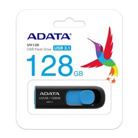 ADATA Flash Disk 256GB UV128, USB 3.1 Dash Drive (R:90/W:40 MB/s) černá/modrá