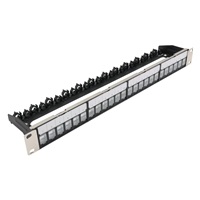19" modulární stíněný patch panel XtendLan 24port, 4x demontovatelný modul, černý