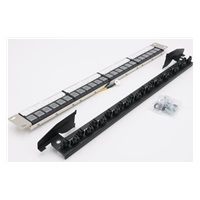 19" modulární stíněný patch panel XtendLan 24port, 4x demontovatelný modul, černý