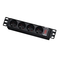 10" rozvodný panel LEXI-Net 4x230V, vypínač, indikátor napětí, kabel 1,8m, 1U