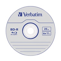 VERBATIM BD-R SL Datalife (5-pack)Blu-Ray/Spindle/6x/25GB WHITE BLUE SURFACE