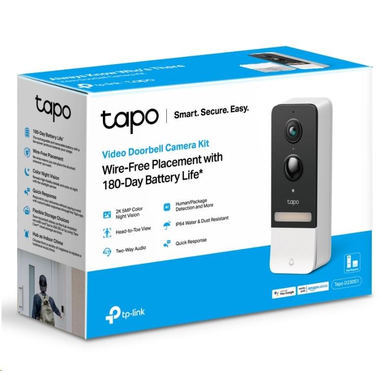 TP-Link Tapo D230S1 - [Smart Video Doorbell Camera Kit 1×Tapo D230
