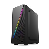 1stCOOL skříň SHARK 2, middle tower, AU, USB 3.0, bez zdroje, RGB fan, průhledná bočnice, černá
