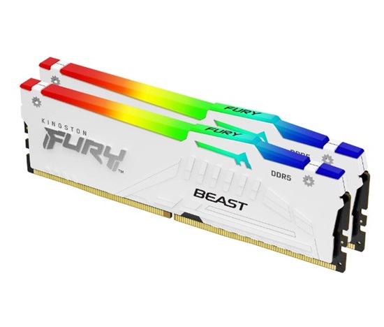 KINGSTON DIMM DDR5 64GB (Kit of 2) 6000MT/s CL36 FURY Beast Bílá RGB EXPO
