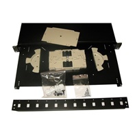 Optická vana výsuvná 1U, 12x SC duplex s kazetou na 24 svarů, černá