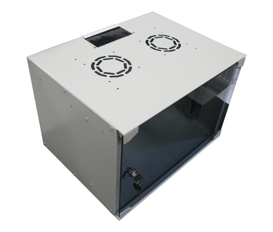 XtendLan 19" nástěnný rozvaděč 7U 520x400, nosnost 35 kg, skleněné kouřové dveře, svařovaný, šedý