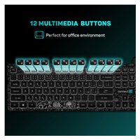 CONNECT IT DOODLE kancelářská drátová bíle podsvícená USB klávesnice, CZ + SK verze, ČERNÁ