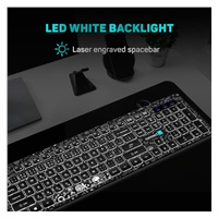 CONNECT IT DOODLE kancelářská drátová bíle podsvícená USB klávesnice, CZ + SK verze, ČERNÁ