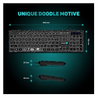 CONNECT IT DOODLE kancelářská drátová bíle podsvícená USB klávesnice, CZ + SK verze, ČERNÁ