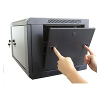 XtendLan 19" nástěnný rozvaděč 6U 600x450, nosnost 60 kg, skleněné kouřové dveře, rozložený, černý