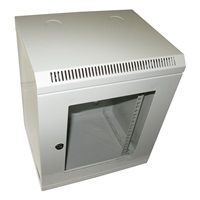 XtendLan 10" nástěnný rozvaděč 12U 350x280, nosnost 50 kg, dveře z plexiskla, svařovaný, šedý