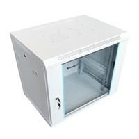 XtendLan 19" nástěnný rozvaděč 9U 600x450, nosnost 60 kg, skleněné dveře, svařovaný, šedý