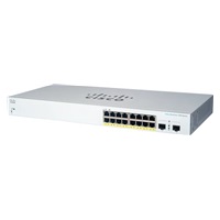 Cisco switch CBS220-16P-2G (16xGbE,2xSFP,16xPoE+,130W,fanless) - REFRESH