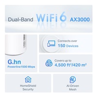 TP-Link Deco PX50(2-pack) WiFi6 Powerline Mesh (AX3000,2,4GHz/5GHz,3xGbELAN/WAN)