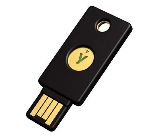 Security Key NFC - USB-A, podporující vícefaktorovou autentizaci (NFC), podpora FIDO2 U2F, voděodolný