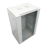 XtendLan 19" nástěnný rozvaděč 15U 600x600, nosnost 60 kg, skleněné kouřové dveře, rozložený, šedý