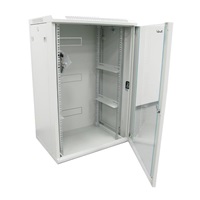 XtendLan 19" nástěnný rozvaděč 18U 600x450, nosnost 60 kg, skleněné dveře, svařovaný, šedý