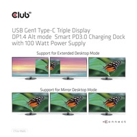 Club3D Dokovací stanice USB-C 14v1, 1xDP, 1xHDMI, 1xVGA, 2xUSB-C, 5xUSB, 1xRJ45, 1x3.5mm, šedá